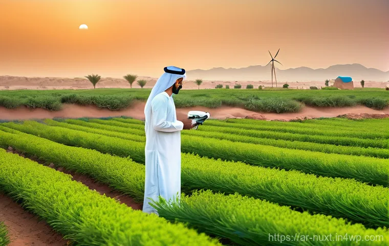 스마트 수자원 관리 플랫폼의 사례 - **Prompt:** A serene and vibrant scene depicting a traditional yet technologically advanced agricult...