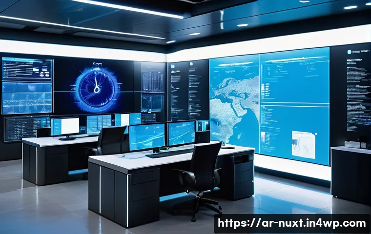 기술 혁신이 물 관리에 미치는 긍정적 영향 - **Prompt:** "A futuristic urban water management control center in an Arabian Gulf city, bathed in s...