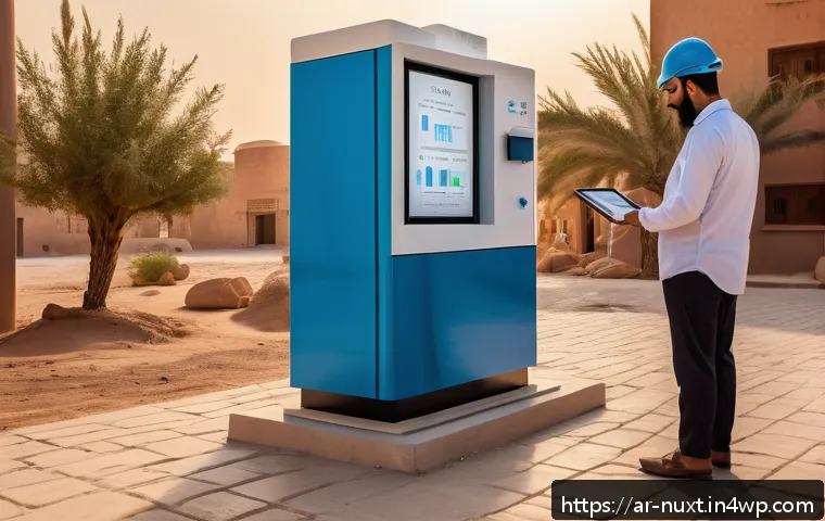 물 관리의 디지털 트랜스포메이션 - A high-tech environmental water quality monitoring station in a Middle Eastern urban setting, featur...